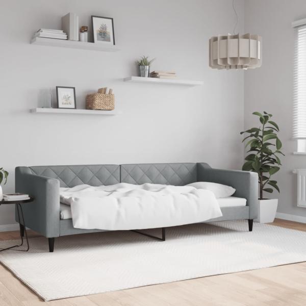 ARDEBO.de - Tagesbett Hellgrau 90x200 cm Stoff