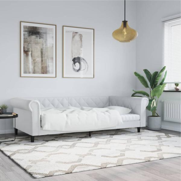 ARDEBO.de - Tagesbett Weiß 100x200 cm Kunstleder