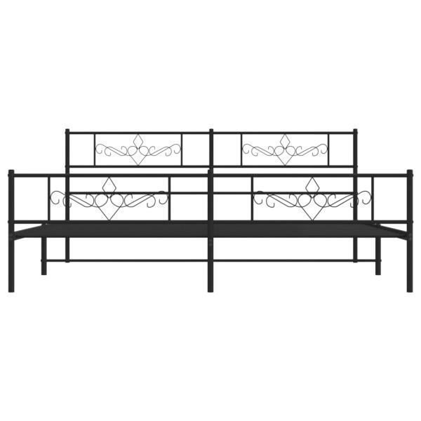 Metallbett ohne Matratze mit Fußteil Schwarz 180x200 cm