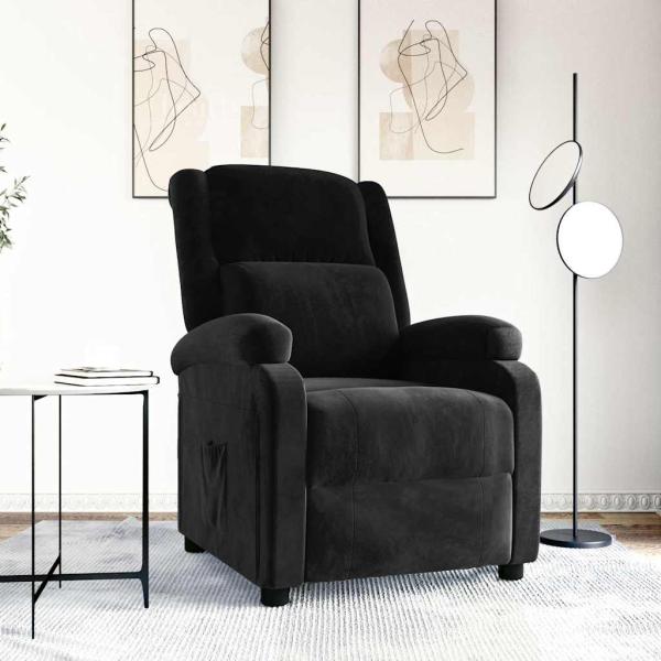 ARDEBO.de - Relaxsessel Schwarz Samt