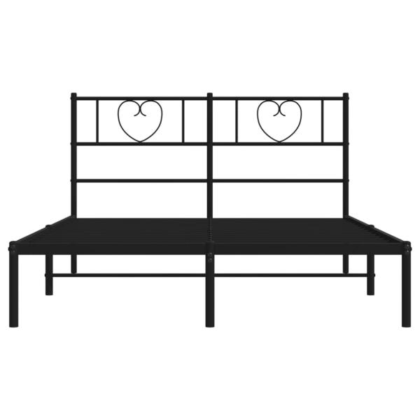Bettgestell mit Kopfteil Metall Schwarz 120x190 cm