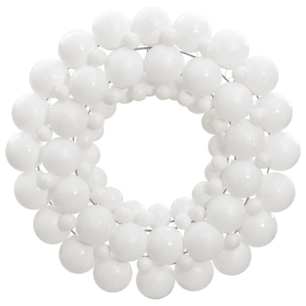ARDEBO.de - Weihnachtskranz Weiß 45 cm Polystyrol