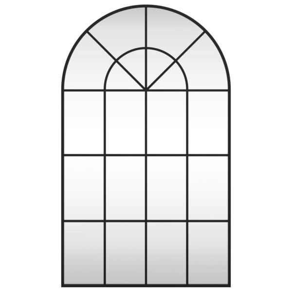 Wandspiegel Schwarz 60x100 cm Gewölbt Eisen