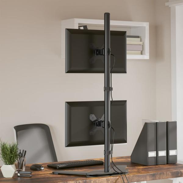 Tischhalterung f?r 2 Monitore Schwarz Stahl VESA 75/100 mm