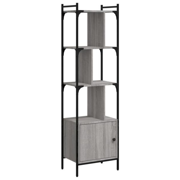 B?cherregal mit T?r Grau Sonoma 44,5x30x154,5 cm Holzwerkstoff