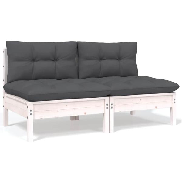 6-tlg. Garten-Lounge-Set mit Kissen Kiefer Massivholz