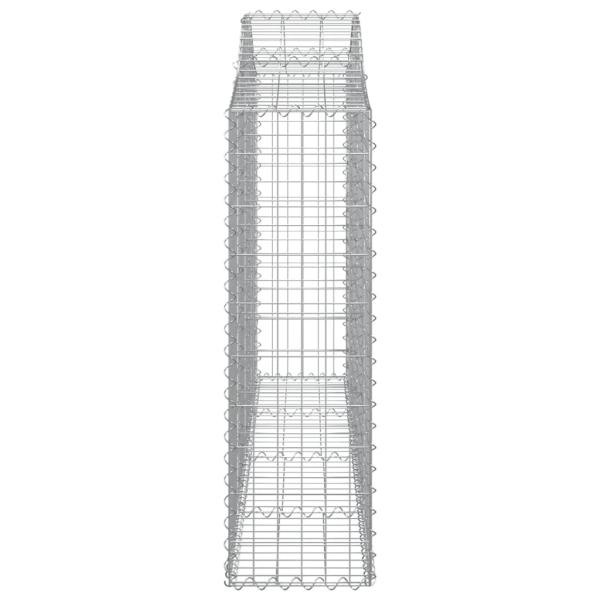Gabionen mit Hochbogen 11Stk. 200x30x100/120cm Verzinktes Eisen