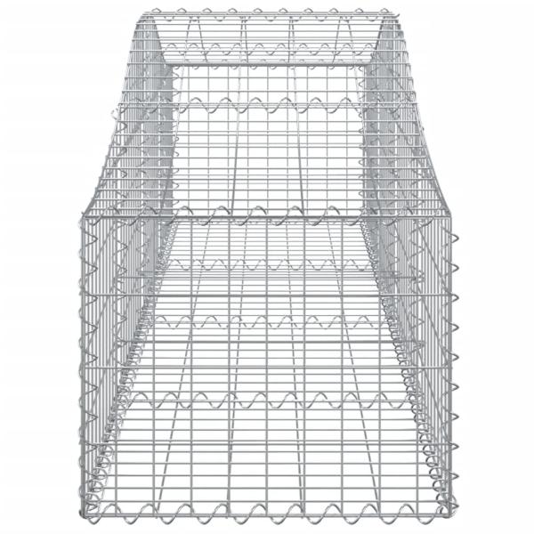 Gabionen mit Hochbogen 5 Stk. 200x50x40/60 cm Verzinktes Eisen