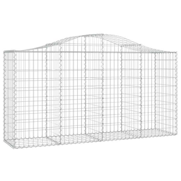 Gabionen mit Hochbogen 8 Stk. 200x50x100/120cm Verzinktes Eisen