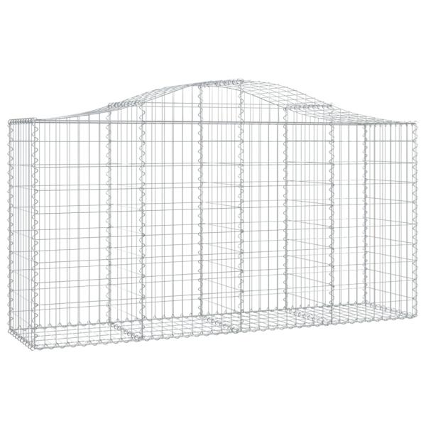 Gabionen mit Hochbogen 50 Stk 200x50x100/120cm Verzinktes Eisen