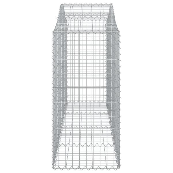 Gabionen mit Hochbogen 12Stk. 200x50x120/140cm Verzinktes Eisen