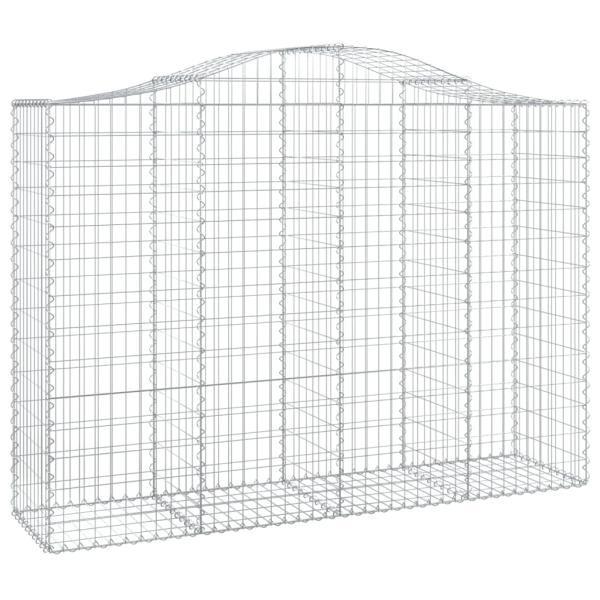 Gabionen mit Hochbogen 4 Stk. 200x50x140/160cm Verzinktes Eisen