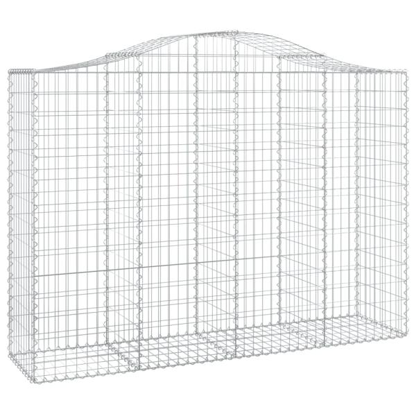 Gabionen mit Hochbogen 10Stk. 200x50x140/160cm Verzinktes Eisen