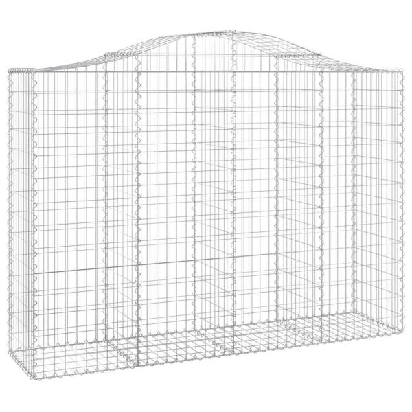 Gabionen mit Hochbogen 12Stk. 200x50x140/160cm Verzinktes Eisen