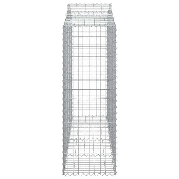 Gabionen mit Hochbogen 12Stk. 200x50x140/160cm Verzinktes Eisen