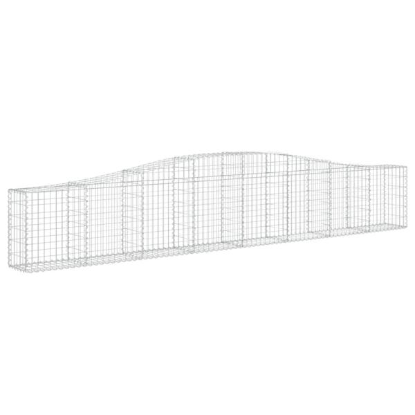 Gabionen mit Hochbogen 9 Stk. 400x30x60/80 cm Verzinktes Eisen