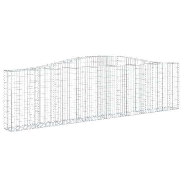 Gabionen mit Hochbogen 6 Stk. 400x30x100/120cm Verzinktes Eisen