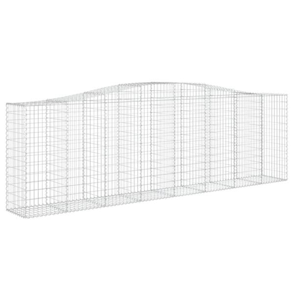 Gabionen mit Hochbogen 10 Stk 400x50x120/140cm Verzinktes Eisen