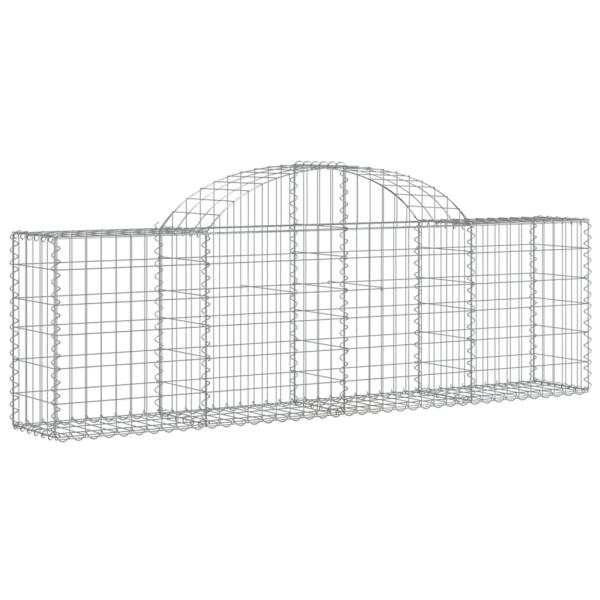 Gabionen mit Hochbogen 5 Stk. 200x30x60/80 cm Verzinktes Eisen