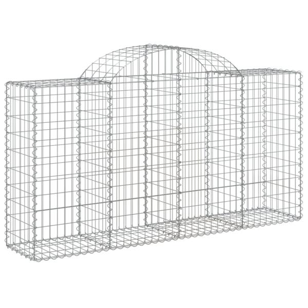 Gabionen mit Hochbogen 20 Stk 200x50x100/120cm Verzinktes Eisen