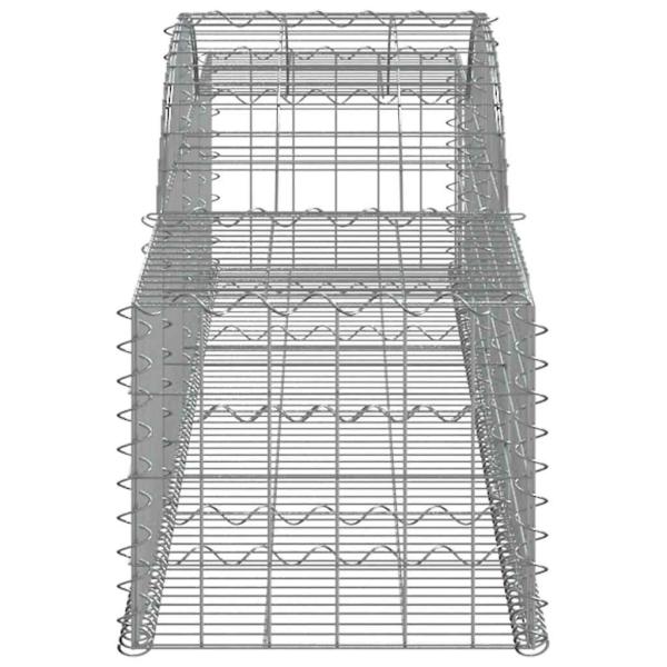 Gabionen mit Hochbogen 2 Stk. 300x50x40/60 cm Verzinktes Eisen