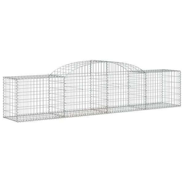 Gabionen mit Hochbogen 3 Stk. 300x50x60/80 cm Verzinktes Eisen