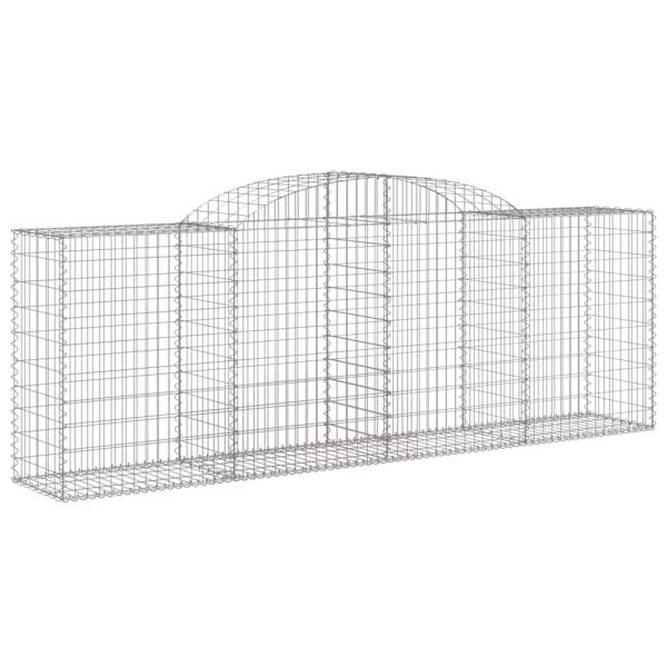 Gabionen mit Hochbogen 10 Stk 300x50x100/120cm Verzinktes Eisen