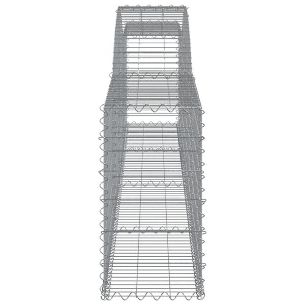 Gabionen mit Hochbogen 8 Stk. 400x30x60/80 cm Verzinktes Eisen