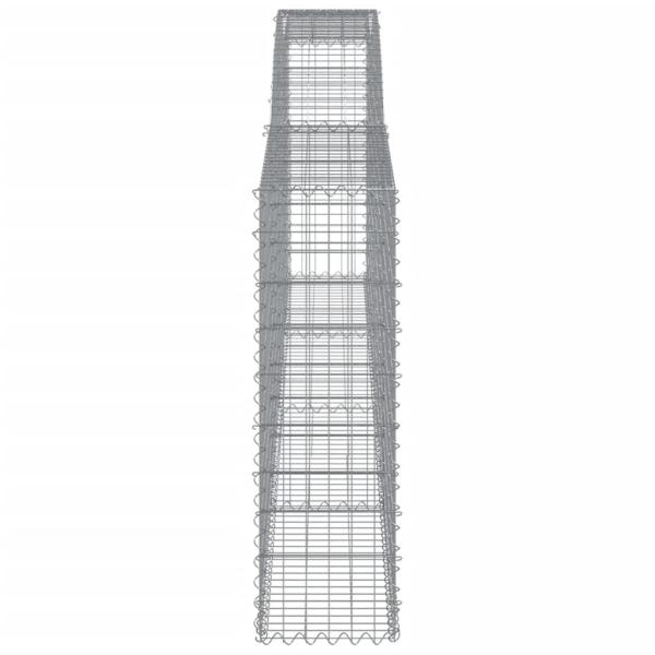Gabionen mit Hochbogen 9 Stk. 400x30x100/120cm Verzinktes Eisen