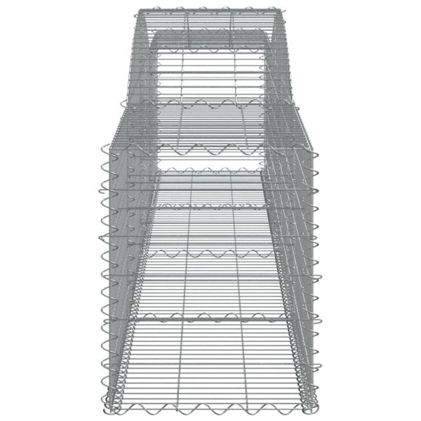 Gabionen mit Hochbogen 25 Stk. 400x50x60/80cm Verzinktes Eisen