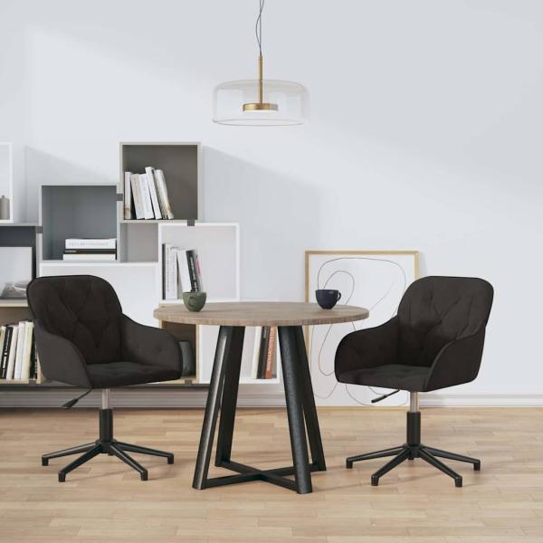 ARDEBO.de - Esszimmerstühle 2 Stk. Drehbar Schwarz Samt