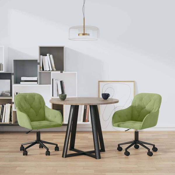 ARDEBO.de - Esszimmerstühle 2 Stk. Drehbar Hellgrün Samt
