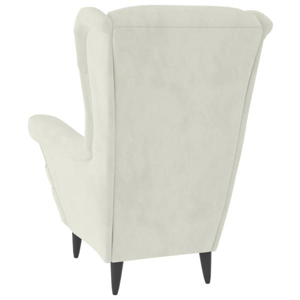 Ohrensessel mit Hocker Creme Samt