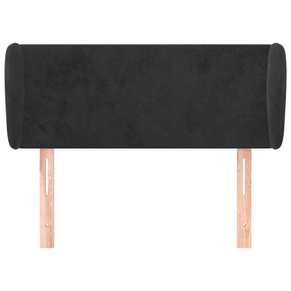 Kopfteil mit Ohren Schwarz 103x23x78/88 cm Samt