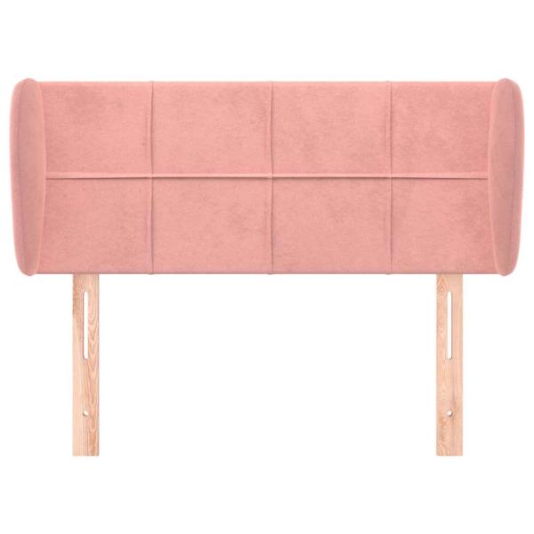 Kopfteil mit Ohren Rosa 93x23x78/88 cm Samt
