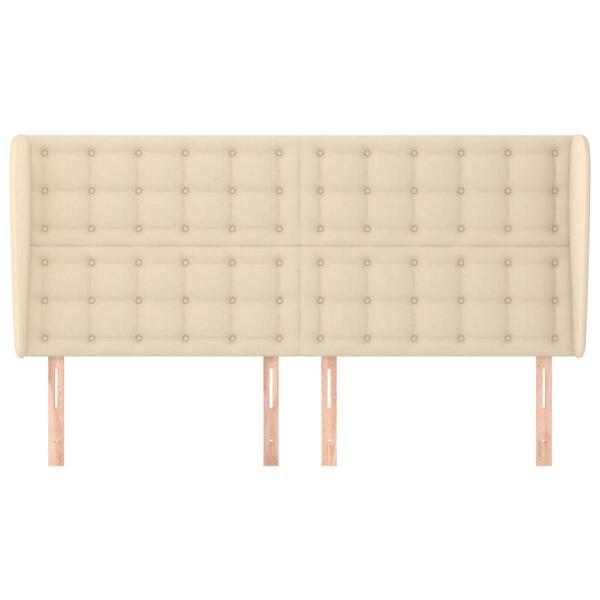 Kopfteil mit Ohren Creme 203x23x118/128 cm Stoff