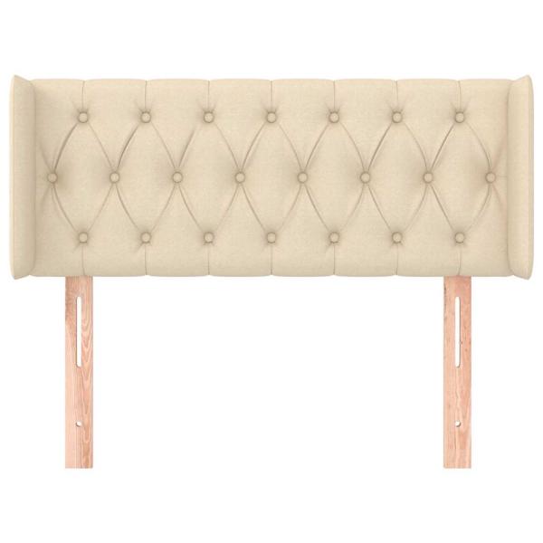 Kopfteil mit Ohren Creme 93x16x78/88 cm Stoff
