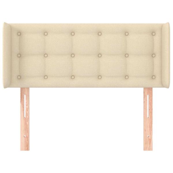 Kopfteil mit Ohren Creme 93x16x78/88 cm Stoff