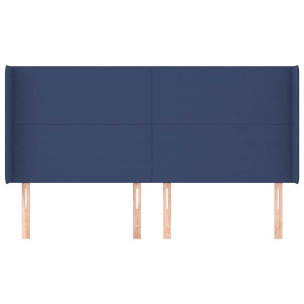 Kopfteil mit Ohren Blau 183x16x118/128 cm Stoff