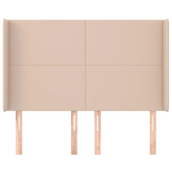 Kopfteil mit Ohren Cappuccino-Braun 147x16x118/128cm Kunstleder