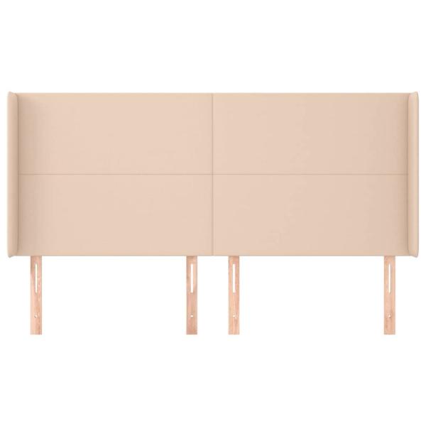 Kopfteil mit Ohren Cappuccino-Braun 183x16x118/128cm Kunstleder