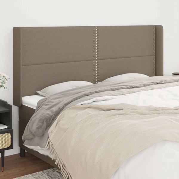 ARDEBO.de - Kopfteil mit Ohren Taupe 183x16x118/128 cm Stoff