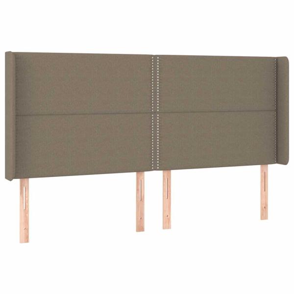 Kopfteil mit Ohren Taupe 183x16x118/128 cm Stoff