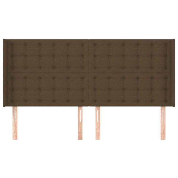 Kopfteil mit Ohren Dunkelbraun 183x16x118/128 cm Stoff