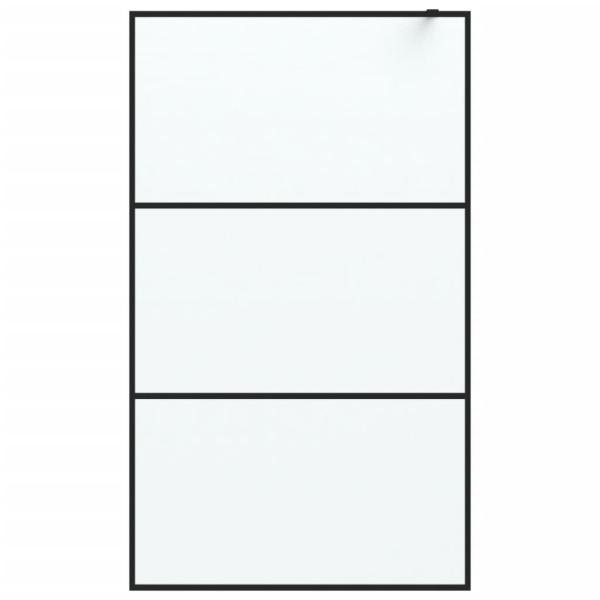 Duschwand f?r Begehbare Dusche Schwarz 115x195 cm Matt ESG-Glas