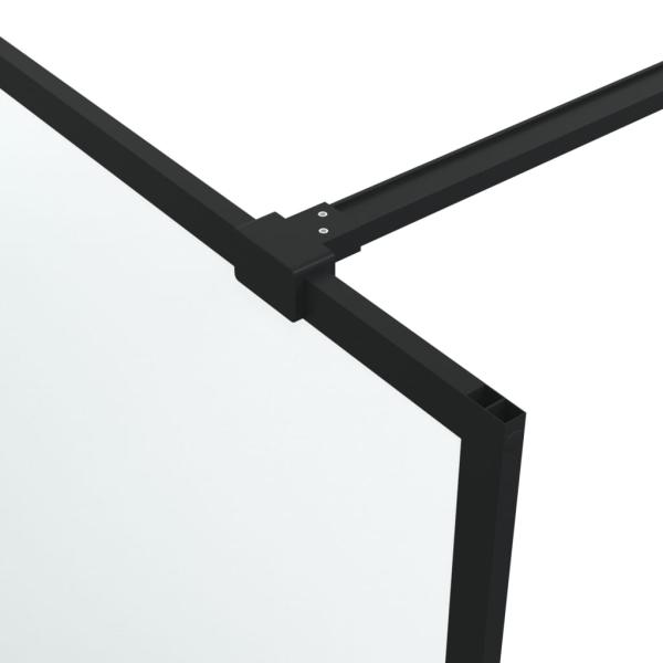 Duschwand f?r Begehbare Dusche Schwarz 115x195 cm Matt ESG-Glas