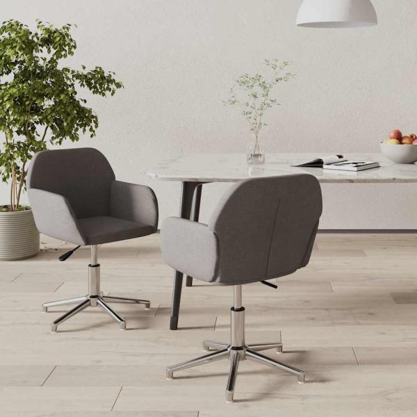 ARDEBO.de - Esszimmerstühle 2 Stk. Drehbar Hellgrau Stoff