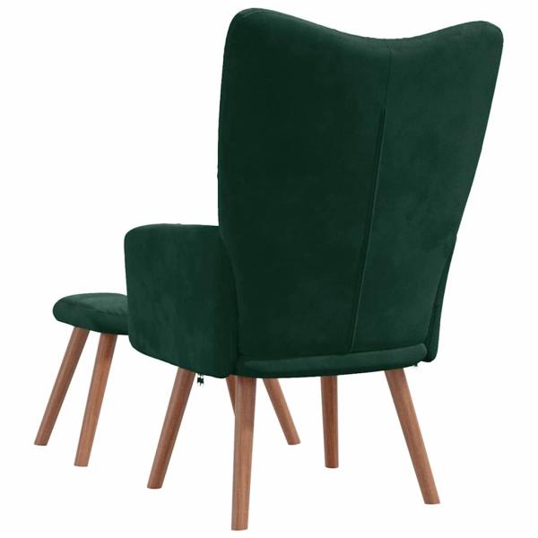 Relaxsessel mit Hocker Dunkelgr?n Samt