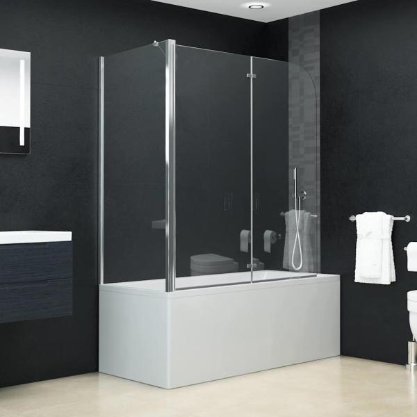 ARDEBO.de - Badewannenaufsatz 2-fach Faltbar ESG 120x68x130 cm