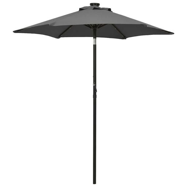 ARDEBO.de - Sonnenschirm mit LED-Beleuchtung Anthrazit 200x211 cm Alu